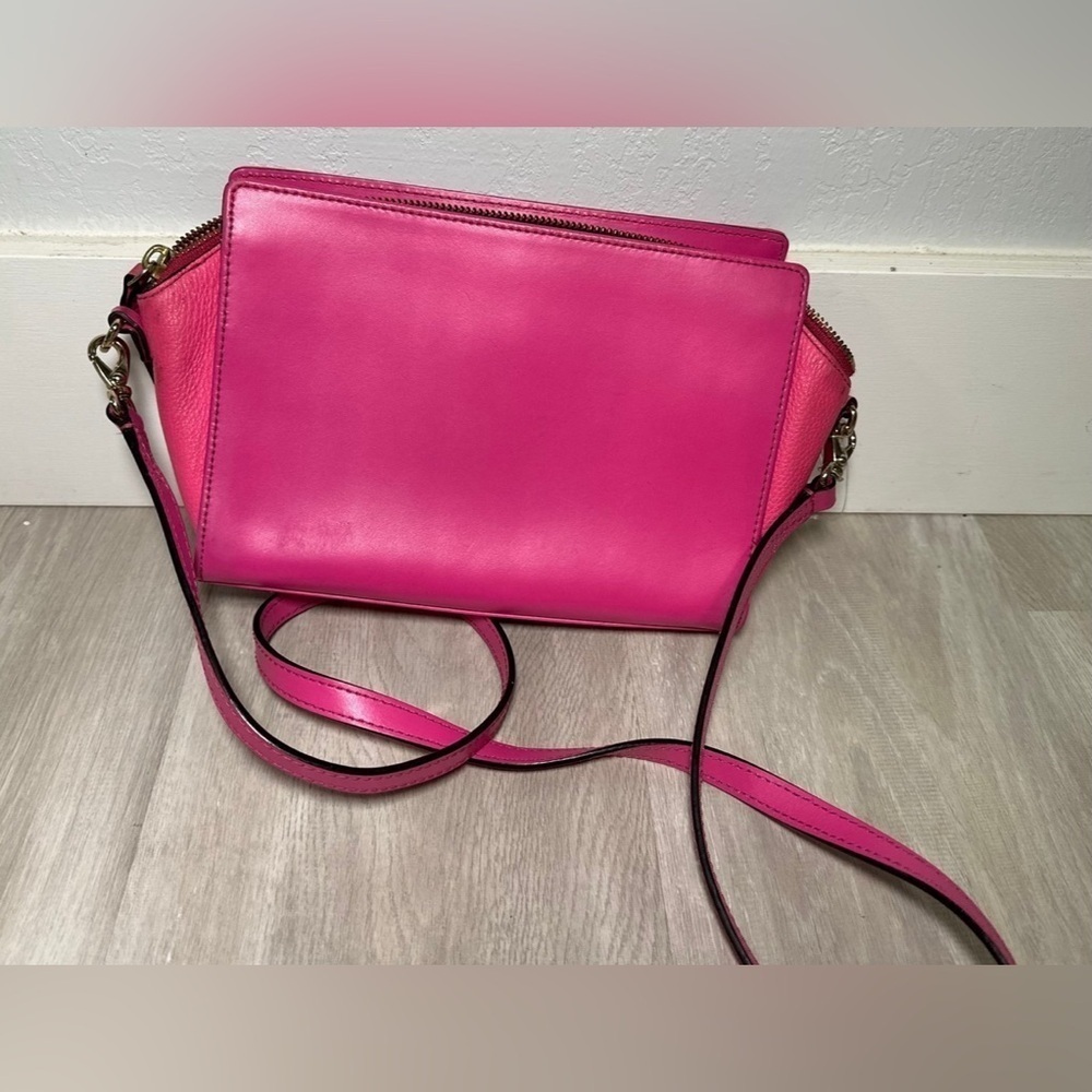 Kate Spade Adelia LEATHER Crossbody Bgnvl/Cbon Pink Shoulder Bag - Picture 6 of 6